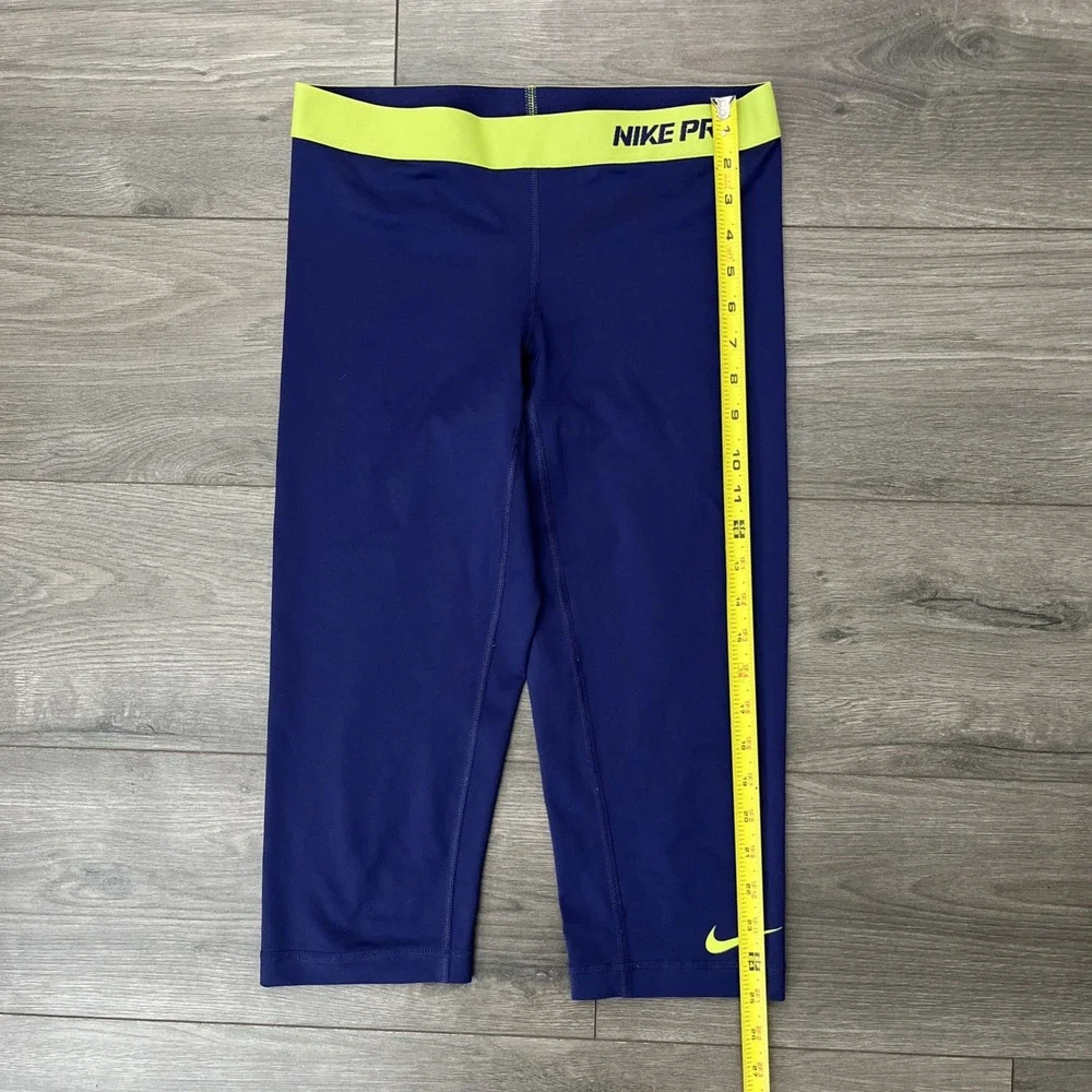 Nike Pro Capri Leggings Womens M Purple Green Compression Athletic